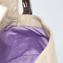 BVLGARI Logo Mania Shoulder Bag Canvas Beige Silver Auth 170371-21