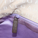 BVLGARI Logo Mania Shoulder Bag Canvas Beige Silver Auth 170371-23