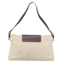 BVLGARI Logo Mania Shoulder Bag Canvas Beige Silver Auth 170371-2