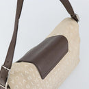 BVLGARI Logo Mania Shoulder Bag Canvas Beige Silver Auth 170371-6