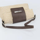 BVLGARI Logo Mania Shoulder Bag Canvas Beige Silver Auth 170371-7