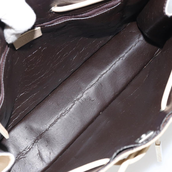 GUCCI GG Canvas Tote Bag Beige Silver 002 1053 Auth 170373