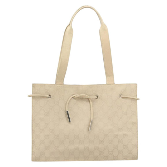 GUCCI GG Canvas Tote Bag Beige Silver 002 1053 Auth 170373