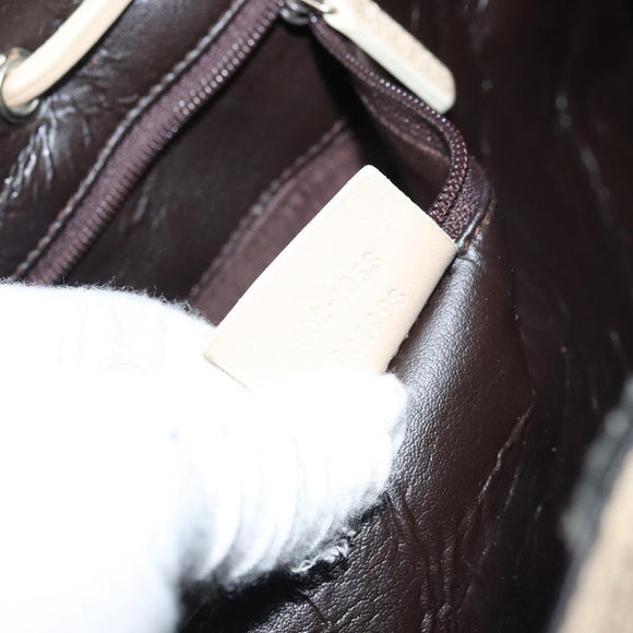 GUCCI GG Canvas Tote Bag Beige Silver 002 1053 Auth 170373