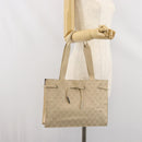 GUCCI GG Canvas Tote Bag Beige Silver 002 1053 Auth 170373-23