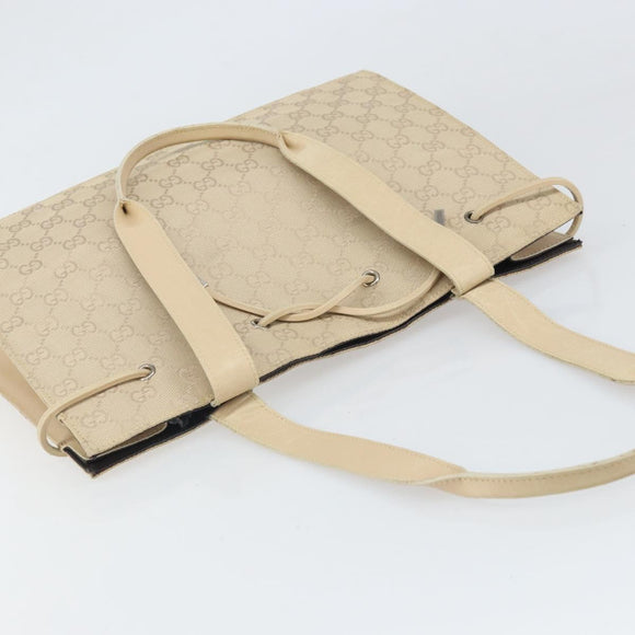 GUCCI GG Canvas Tote Bag Beige Silver 002 1053 Auth 170373