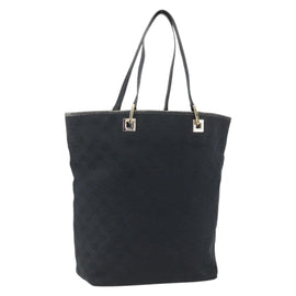 GUCCI GG Canvas Tote Bag Black Gold 002 1098 1705 Auth 170374A