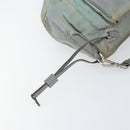 PRADA Shoulder Bag Nylon Gray Silver Auth 170376-17