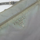 PRADA Shoulder Bag Nylon Gray Silver Auth 170376-18