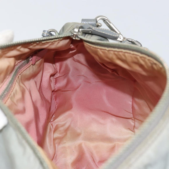 PRADA Shoulder Bag Nylon Gray Silver Auth 170376