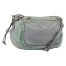 PRADA Shoulder Bag Nylon Gray Silver Auth 170376-1