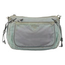 PRADA Shoulder Bag Nylon Gray Silver Auth 170376-13