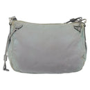 PRADA Shoulder Bag Nylon Gray Silver Auth 170376-2