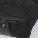 GUCCI GG Canvas Web Sherry Line Tote Bag Black Silver Red 293592 Auth 170377-9