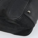 GUCCI GG Canvas Web Sherry Line Tote Bag Black Silver Red 293592 Auth 170377-16