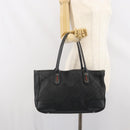 GUCCI GG Canvas Web Sherry Line Tote Bag Black Silver Red 293592 Auth 170377-22