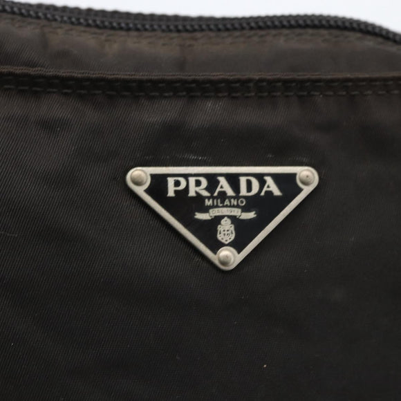 PRADA Shoulder Bag Nylon Black Silver Auth 170378