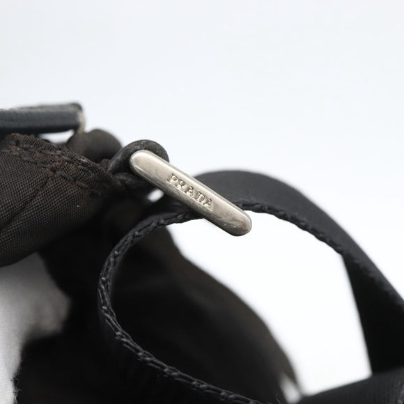 PRADA Shoulder Bag Nylon Black Silver Auth 170378