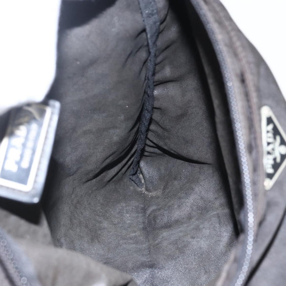 PRADA Shoulder Bag Nylon Black Silver Auth 170378