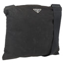 PRADA Shoulder Bag Nylon Black Silver Auth 170378-1