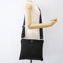 PRADA Shoulder Bag Nylon Black Silver Auth 170378-22