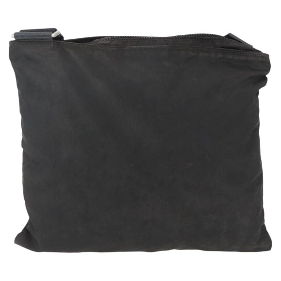 PRADA Shoulder Bag Nylon Black Silver Auth 170378