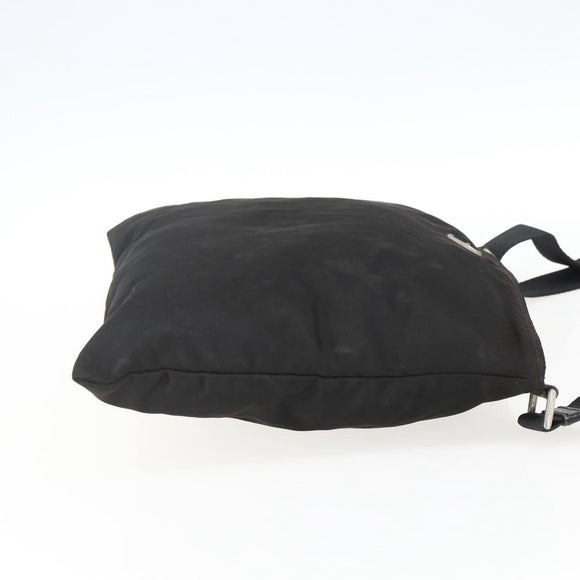 PRADA Shoulder Bag Nylon Black Silver Auth 170378