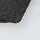 BVLGARI Logo Mania Shoulder Bag Canvas Black Silver Auth 170379-9