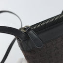 BVLGARI Logo Mania Shoulder Bag Canvas Black Silver Auth 170379-10