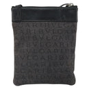 BVLGARI Logo Mania Shoulder Bag Canvas Black Silver Auth 170379-2