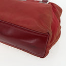 PRADA Hand Bag Nylon Red Silver Auth 170383-9