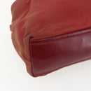 PRADA Hand Bag Nylon Red Silver Auth 170383-14