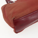 PRADA Hand Bag Nylon Red Silver Auth 170383-16