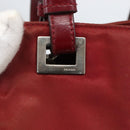 PRADA Hand Bag Nylon Red Silver Auth 170383-10