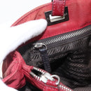 PRADA Hand Bag Nylon Red Silver Auth 170383-19