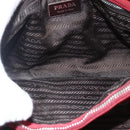 PRADA Hand Bag Nylon Red Silver Auth 170383-11