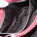 PRADA Hand Bag Nylon Red Silver Auth 170383-22