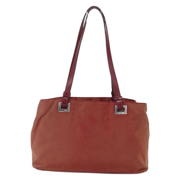 PRADA Hand Bag Nylon Red Silver Auth 170383