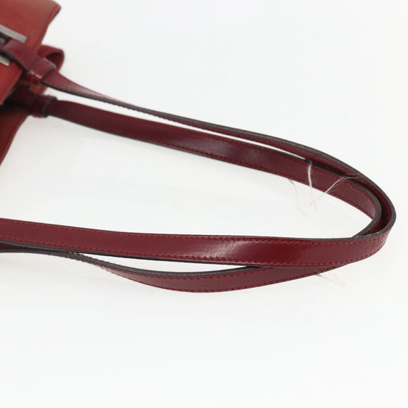 PRADA Hand Bag Nylon Red Silver Auth 170383