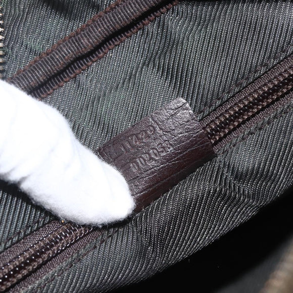 GUCCI GG Supreme Shoulder Bag PVC Beige Silver Auth 170385