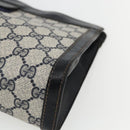 GUCCI GG Supreme Sherry Line Clutch Bag PVC Navy Red Auth 170386-10