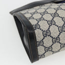 GUCCI GG Supreme Sherry Line Clutch Bag PVC Navy Red Auth 170386-11