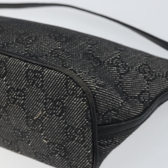 GUCCI GG Canvas Hand Bag Black Gold 07193 Auth 170387