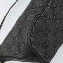 GUCCI GG Canvas Hand Bag Black Gold 07193 Auth 170387-13