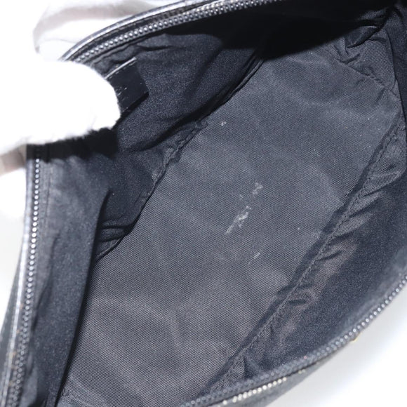 GUCCI GG Canvas Hand Bag Black Gold 07193 Auth 170387