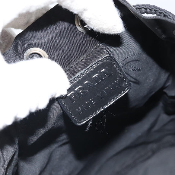 PRADA Drawstring Pouch Nylon Black Auth 170388