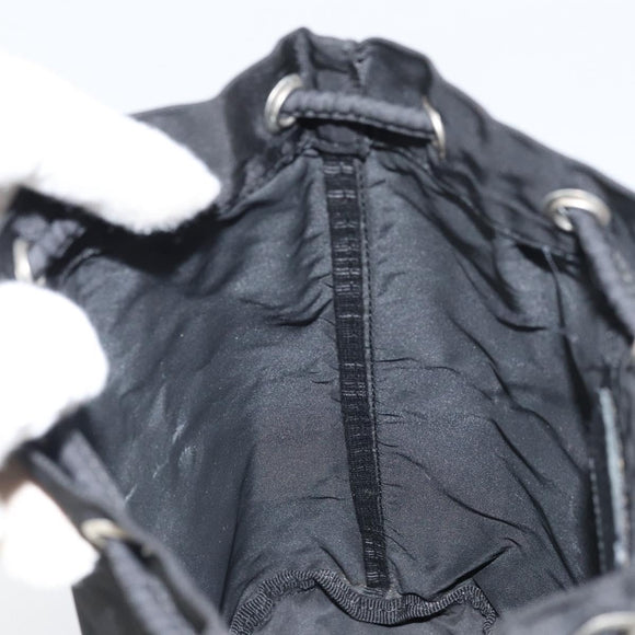 PRADA Drawstring Pouch Nylon Black Auth 170388