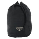 PRADA Drawstring Pouch Nylon Black Auth 170388-2