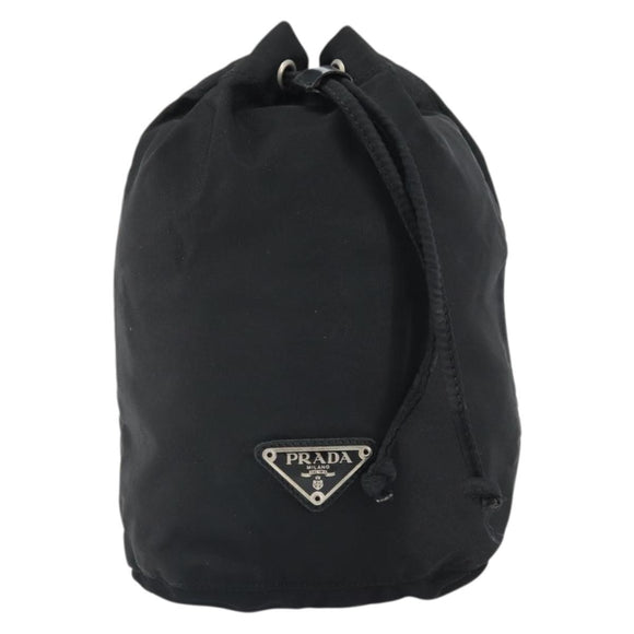 PRADA Drawstring Pouch Nylon Black Auth 170388