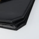 GIVENCHY Chain Shoulder Bag Leather Black Gold Auth 170389-9